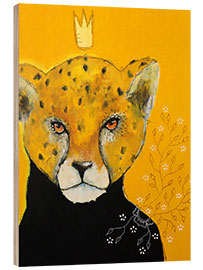 Holzbild Gepard jagt das Sonnenlicht