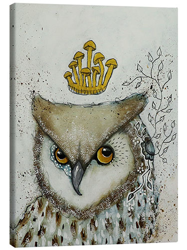 Canvas print Owl in the whispering woods