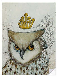 Sticker mural Owl in the whispering woods