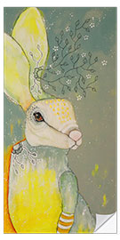 Selvklebende plakat Poetic rabbit