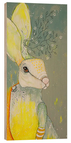 Wood print Poetic rabbit