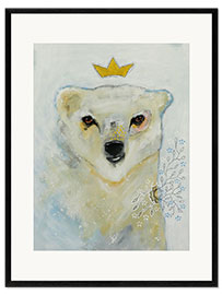 Ingelijste kunstdruk Polar bear follows its inner compass