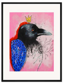 Gerahmter Kunstdruck Träumender Rabe