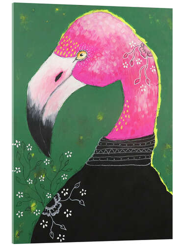 Acrylic print Reflections of a flamingo