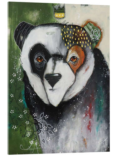 Acrylglasbild Panda im Nebel