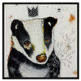 Gerahmter Kunstdruck Dachs aus dem Wald