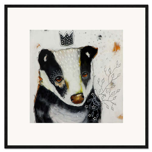 Kunsttryk i ramme Badger from the forest