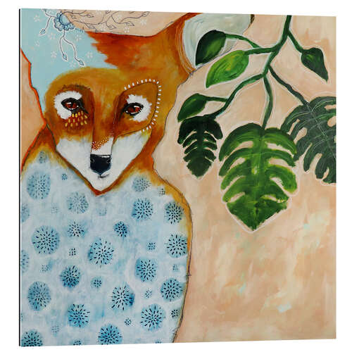 Quadro em plexi-alumínio The fox in the summer garden