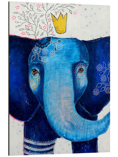 Print på aluminium The elephant lets love flow