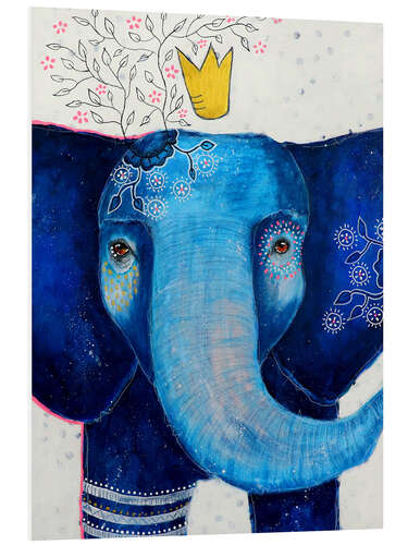 Quadro em PVC The elephant lets love flow