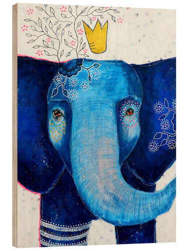 Puutaulu The elephant lets love flow