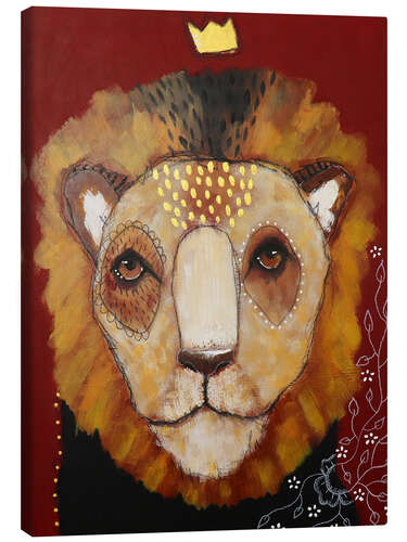 Canvas print Warm caress of a lion