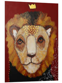 Foam board print Warm caress of a lion