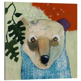 Magnettafel Bär mit Blättern