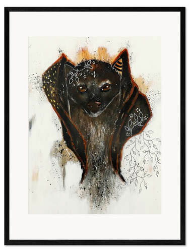 Framed art print Bat - a mystical encounter