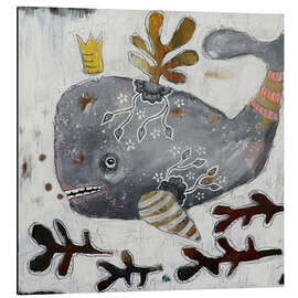 Magnettafel Grauer Wal, Ebbe und Flut