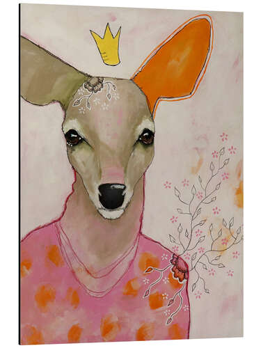 Aluminiumsbilde Deer in a pink sweater