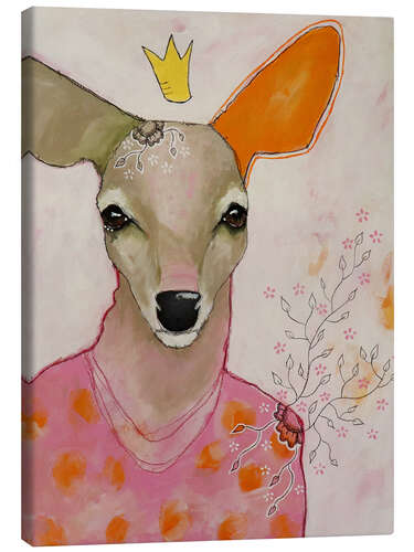 Canvas print Deer in a pink sweater