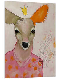 Foam board print Deer in a pink sweater