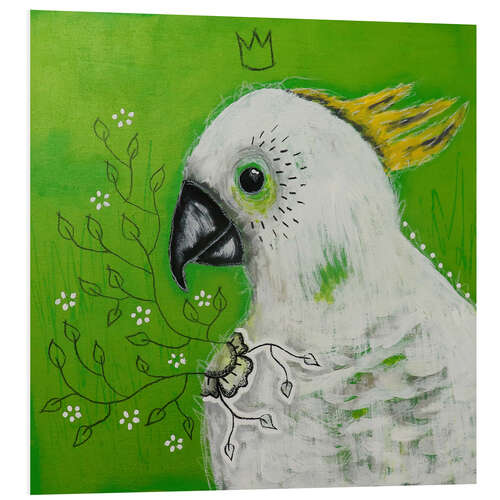 Foam board print Cockatoo on green