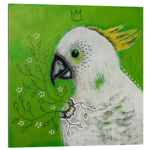 Quadro em plexi-alumínio Cockatoo on green