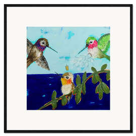Gerahmter Kunstdruck Kolibris - fliegende Edelsteine