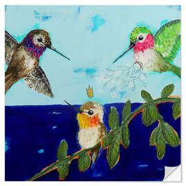 Wandsticker Kolibris - fliegende Edelsteine