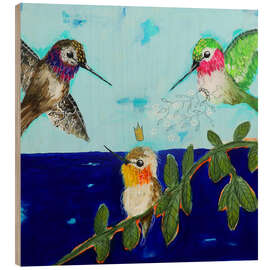 Holzbild Kolibris - fliegende Edelsteine