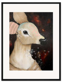 Gerahmter Kunstdruck Schönes Reh im Herbst