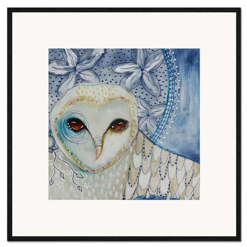 Impression artistique encadrée Watchful owl