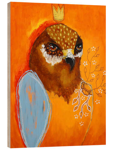 Tableau en bois Watchful hawk