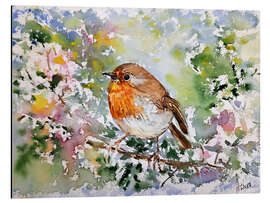 Aluminium print The cute Robin