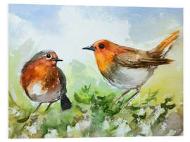 Foam board print Two Robins