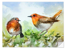 Wall sticker Two Robins