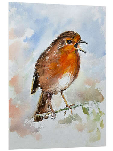 Foam board print The Singing Robin