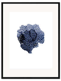 Impression artistique encadrée Navy blue hampton coral