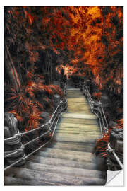 Muursticker Path in Autumn