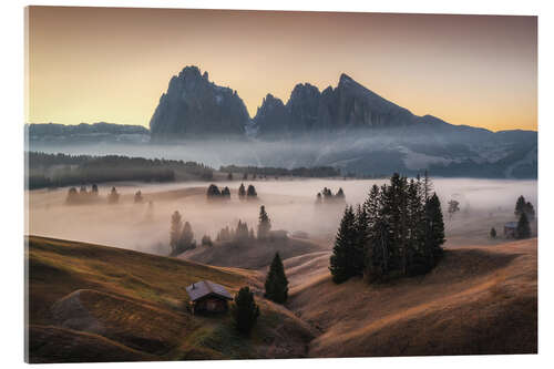 Stampa su vetro acrilico Seiser Alm before sunrise II
