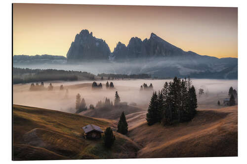 Aluminium print Seiser Alm before sunrise II