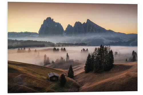 Foam board print Seiser Alm before sunrise II