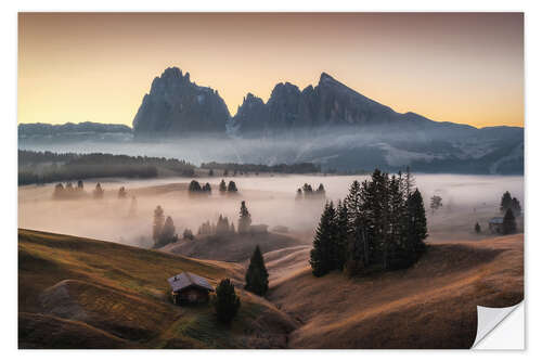 Selvklebende plakat Seiser Alm before sunrise II