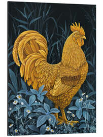 Magnettafel Goldener Hahn