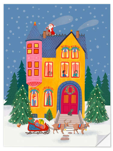 Wall sticker Santa is here