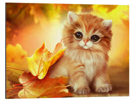 Stampa su alluminio Autumn kitty