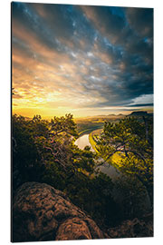 Cuadro de aluminio Elbe Sandstone Mountains in the morning