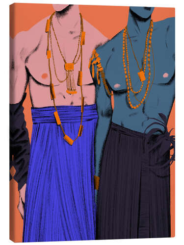 Canvas print Men in skirts