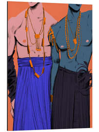 Magnettafel Männer in Röcken