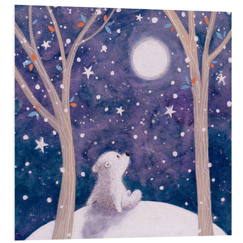 PVC print Polar bear child in the moonlight