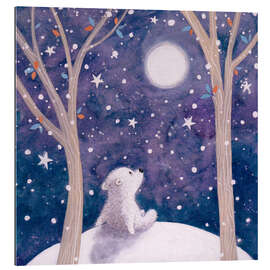 Gallery print Polar bear child in the moonlight