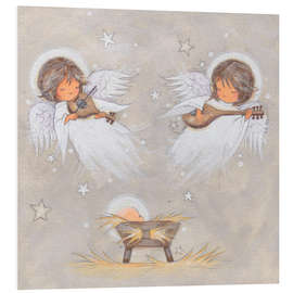 Foam board print Baby Jesus with angels